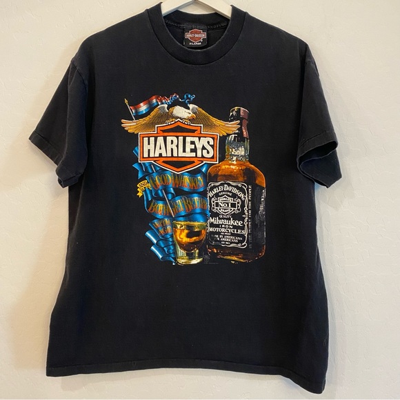 Harley-Davidson Other - Vintage Harley-Davidson Black Jack Daniels 1987 Graphic T Shirt.